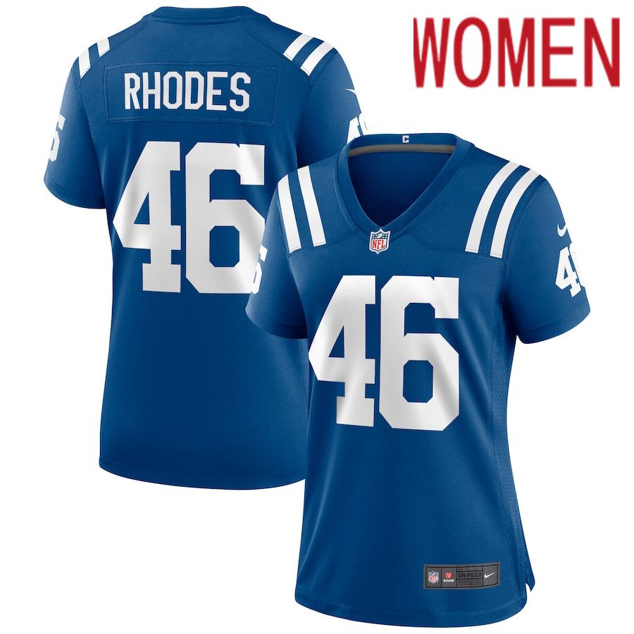 Women Indianapolis Colts #46 Luke Rhodes Nike Royal Game NFL Jersey->women nfl jersey->Women Jersey